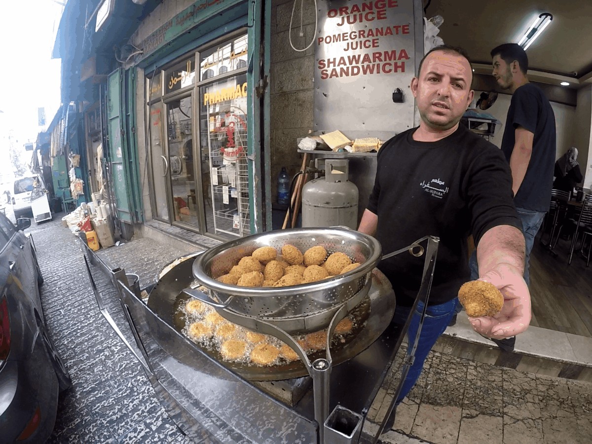 Comida callejera en Belén, Palestina
