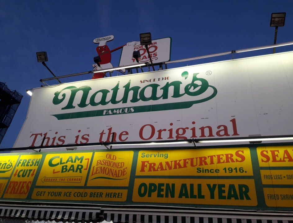 Hot dogs en Nathan's, Coney Island