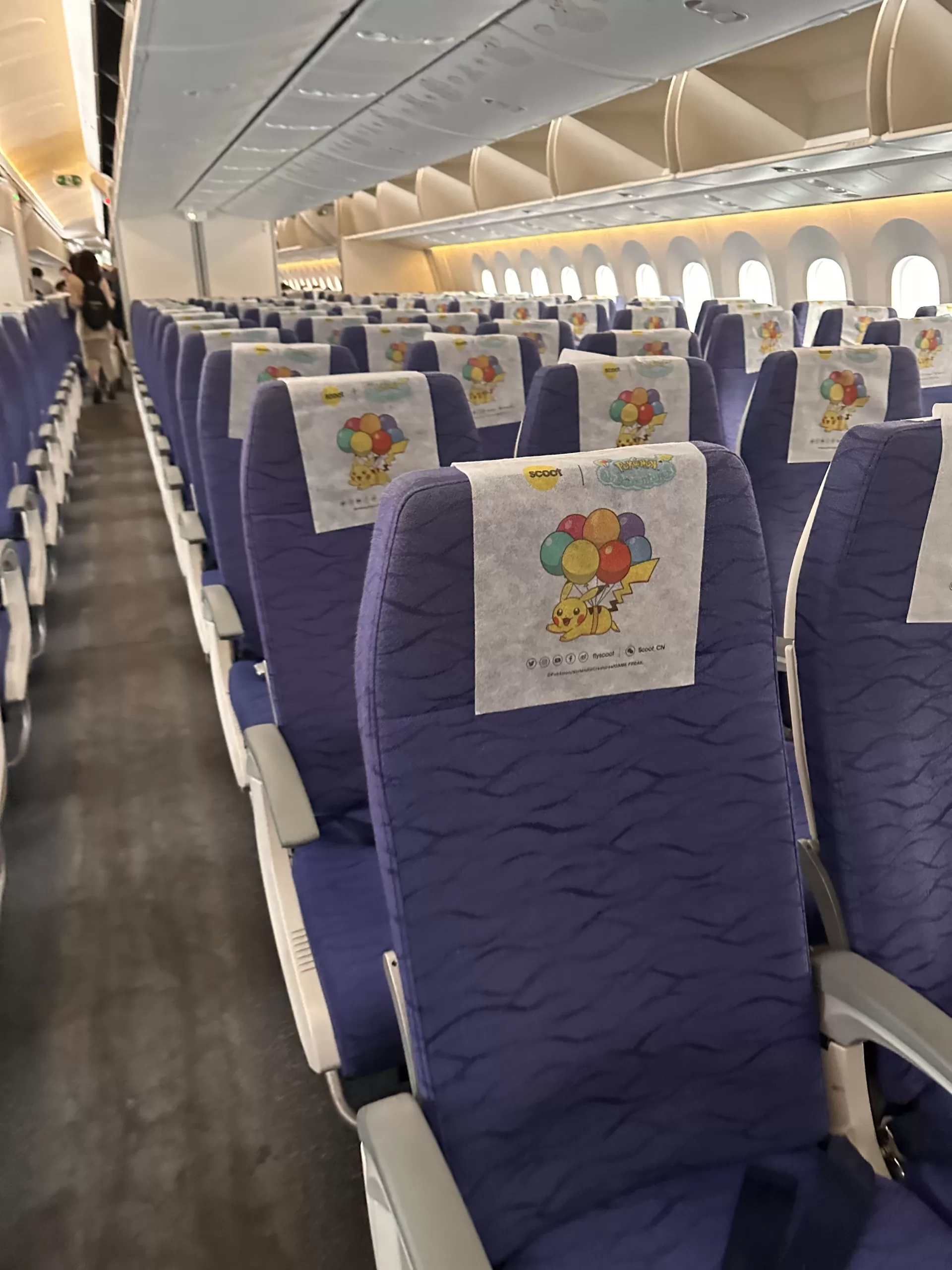 La decoración del avión para llegar a Japón