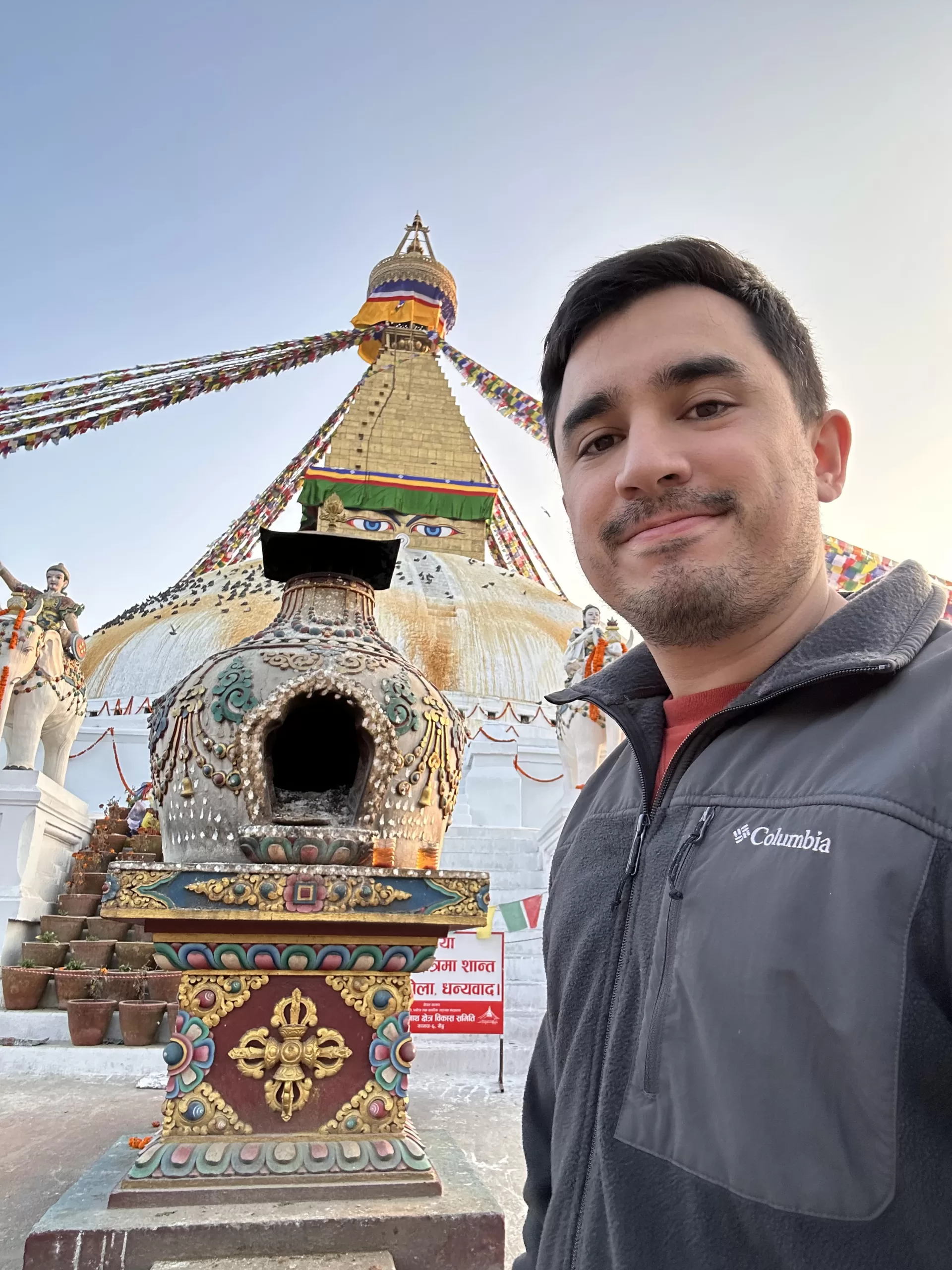 Visitando la Estua de Boudha en Nepal