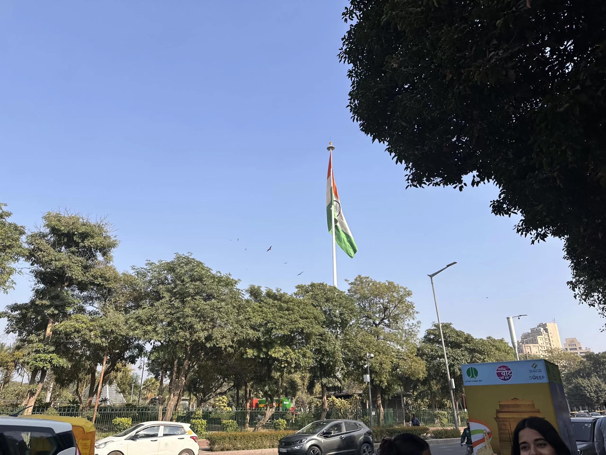 Bandera de la India en Nueva Delhi
