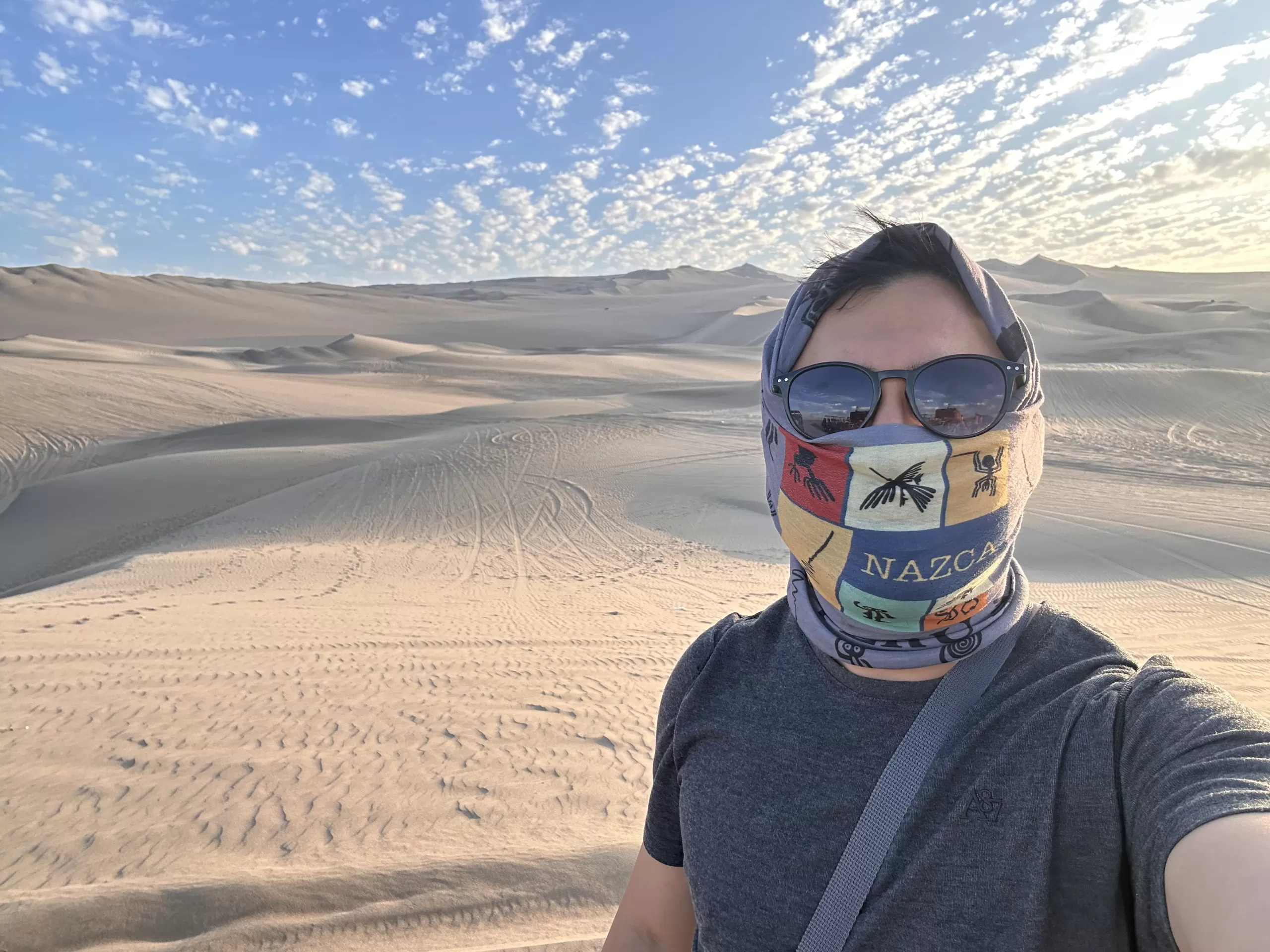 Foto con las dunas en el desierto de Perú