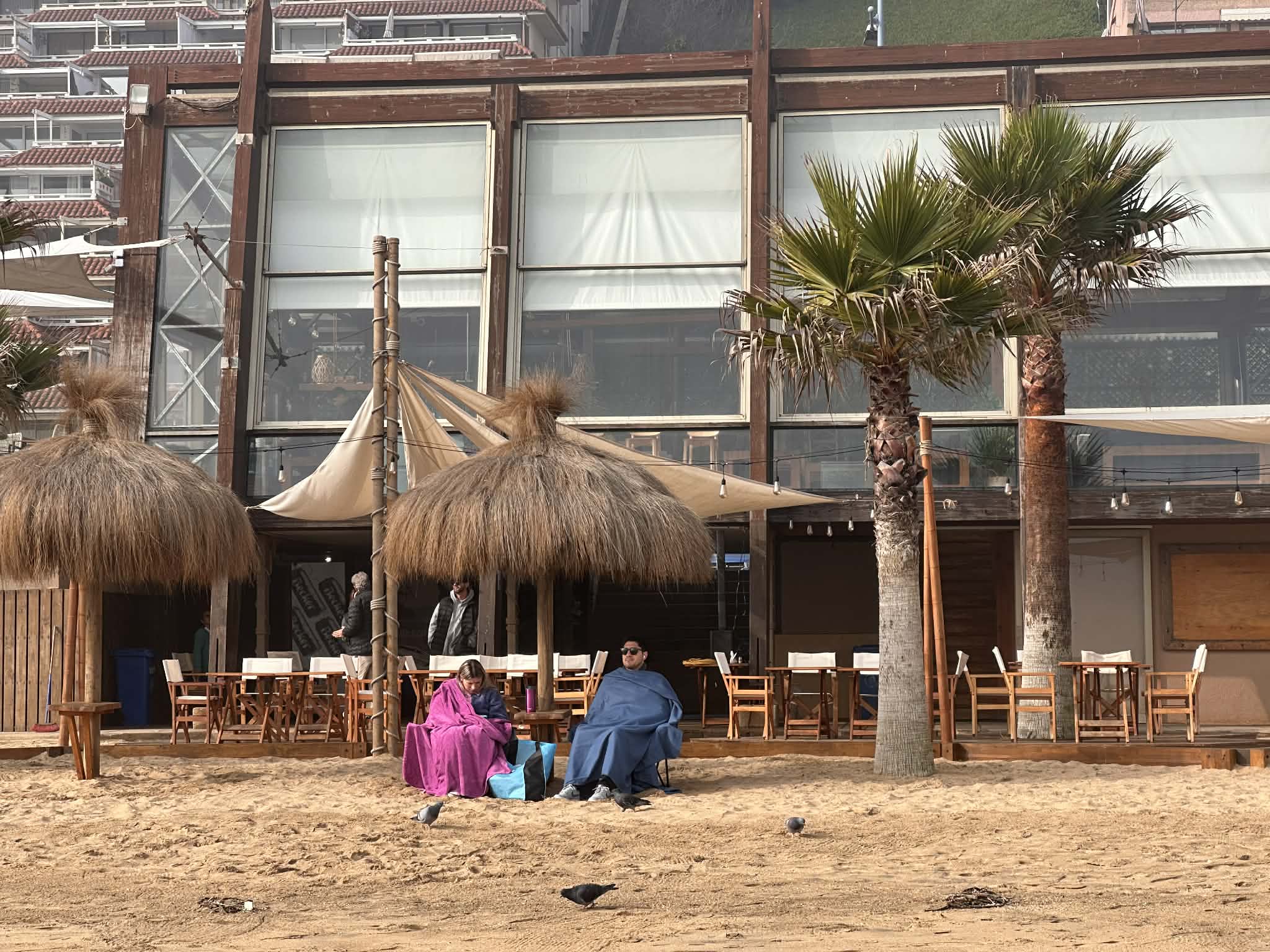 Playa de Viña del Mar en un día nublado
