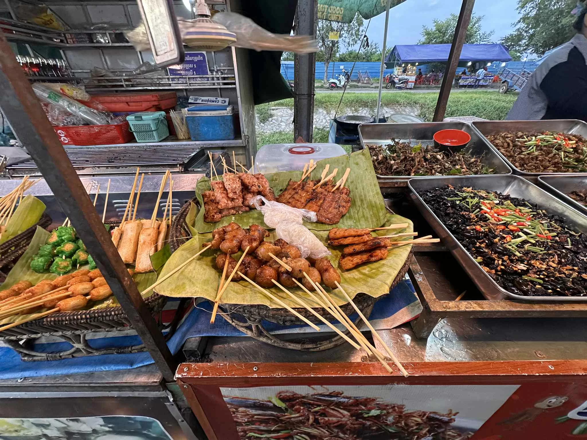 ¿Dónde puedes comer insectos en el mercado de Siem Reap?