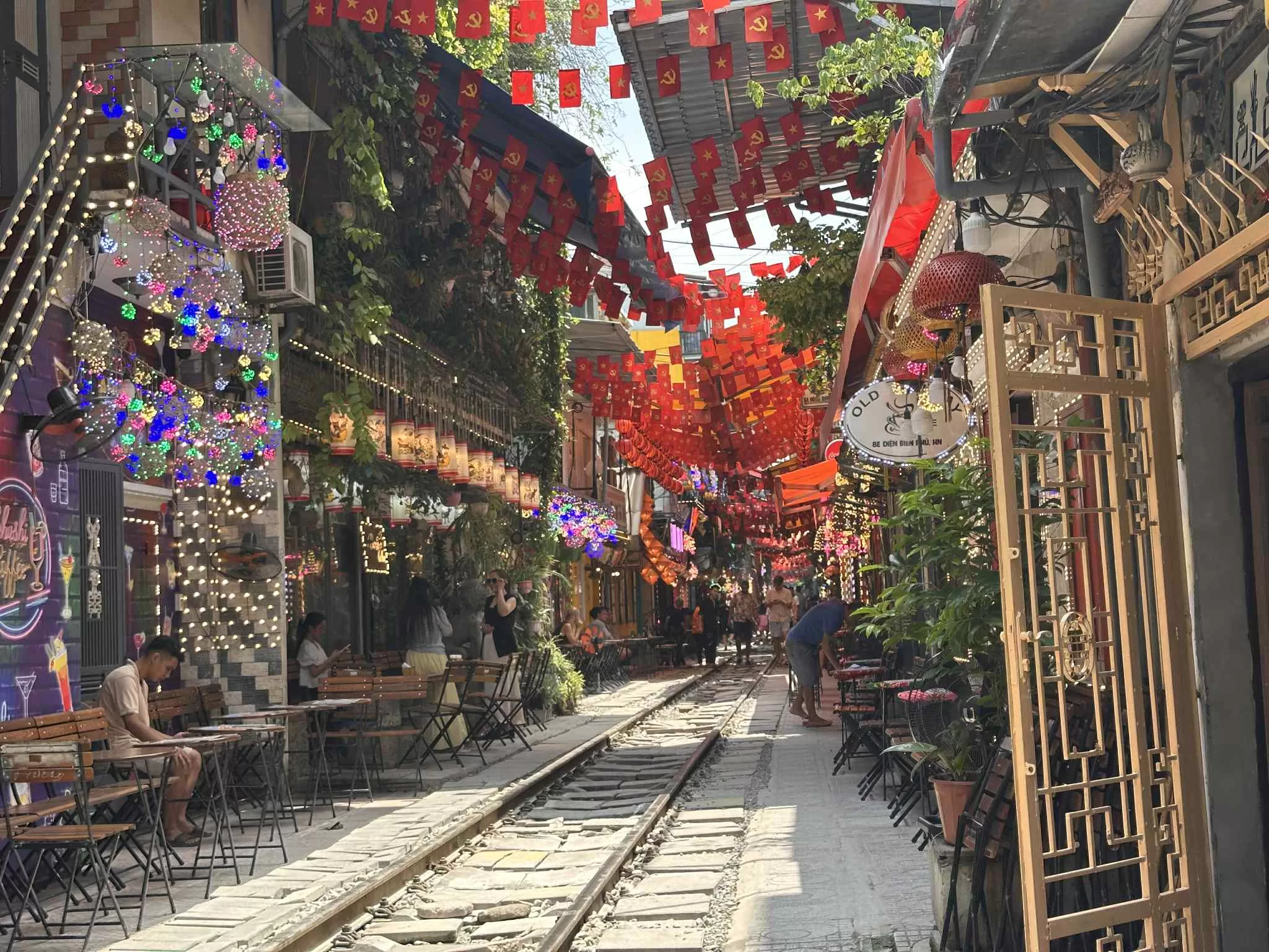 Train Street the famous spot of Hanoi