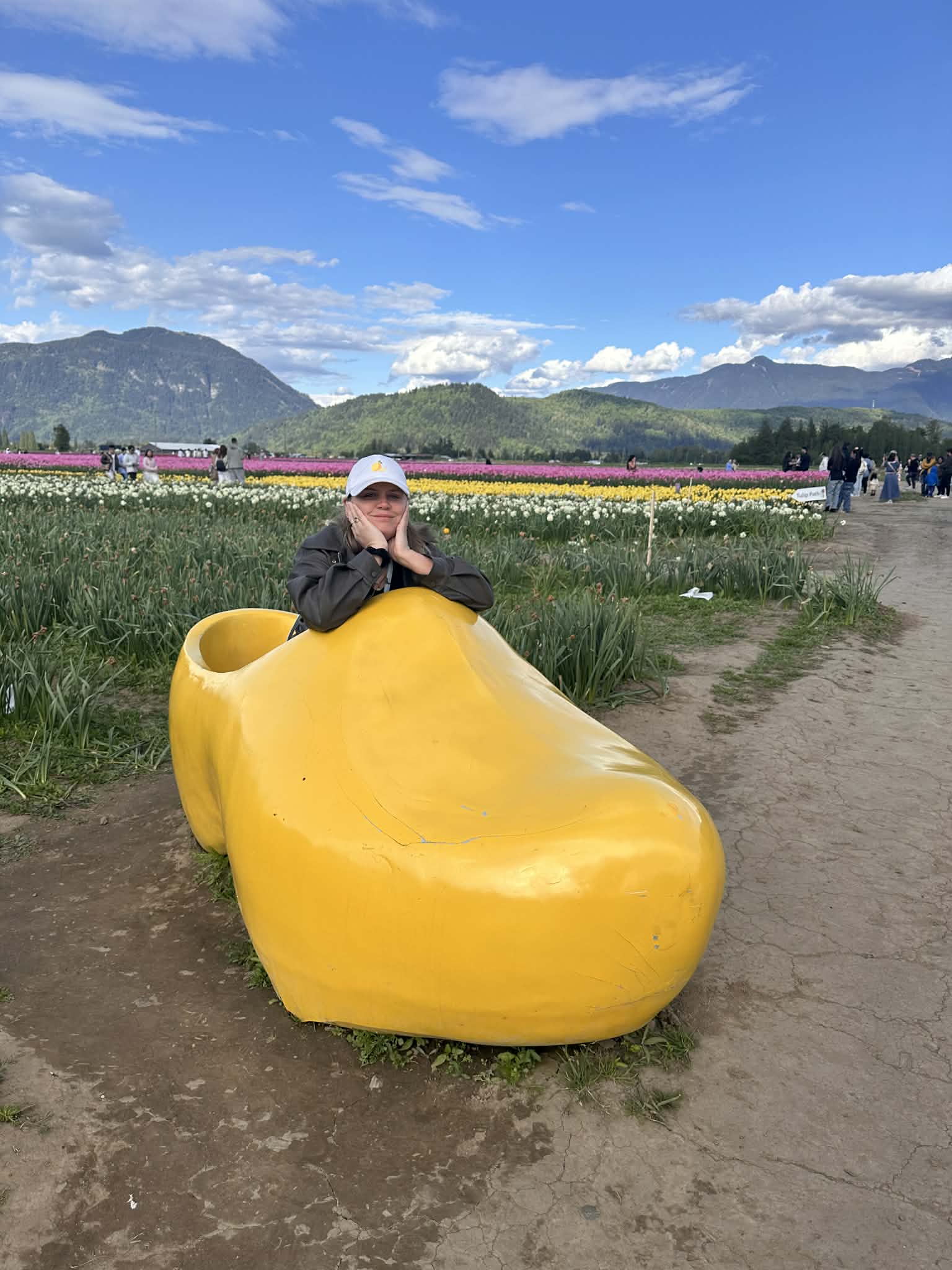 Visitando el campo de tulipanes de Canadá
