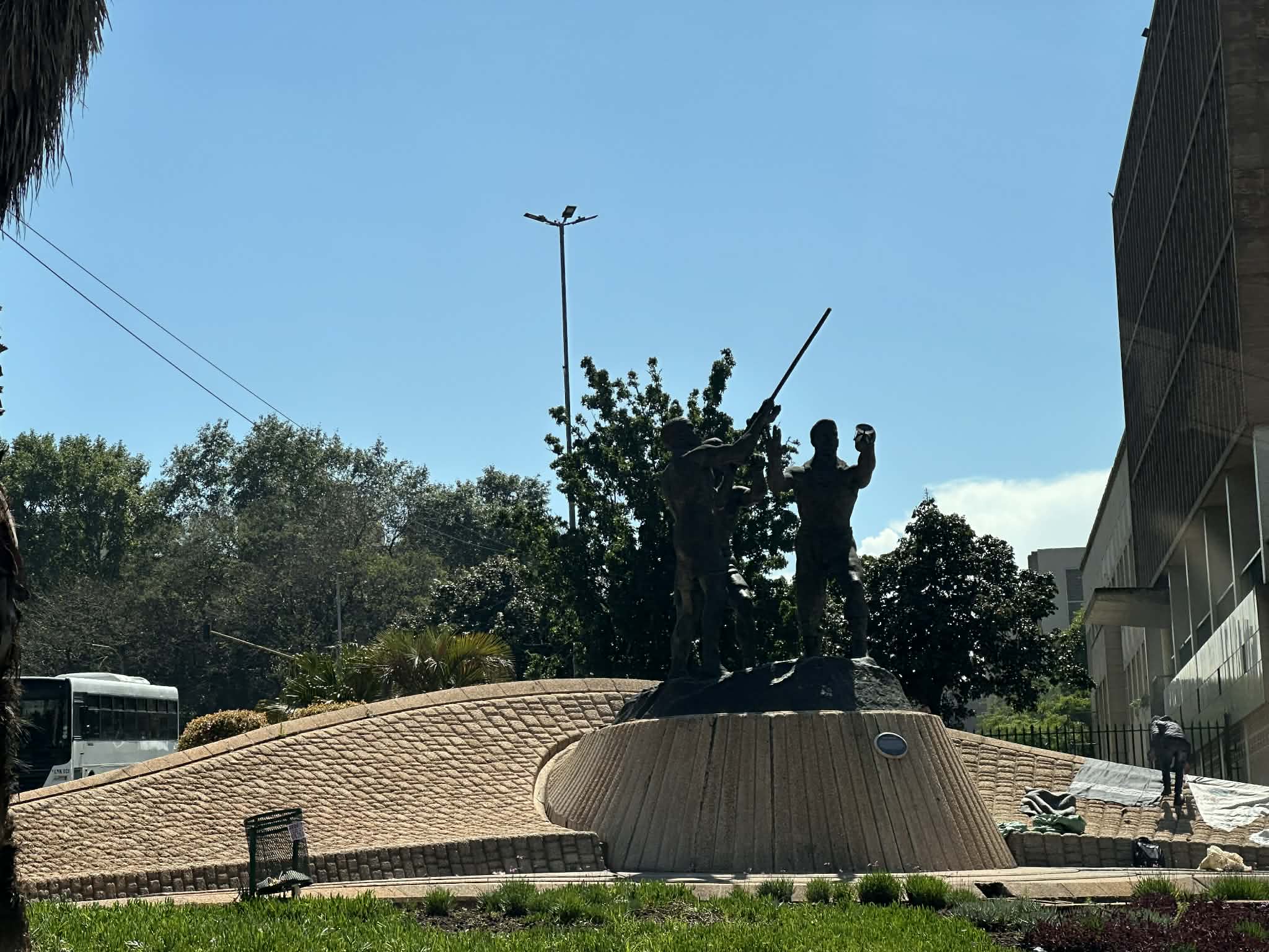 Estatua en el centro de Johaneesburgo