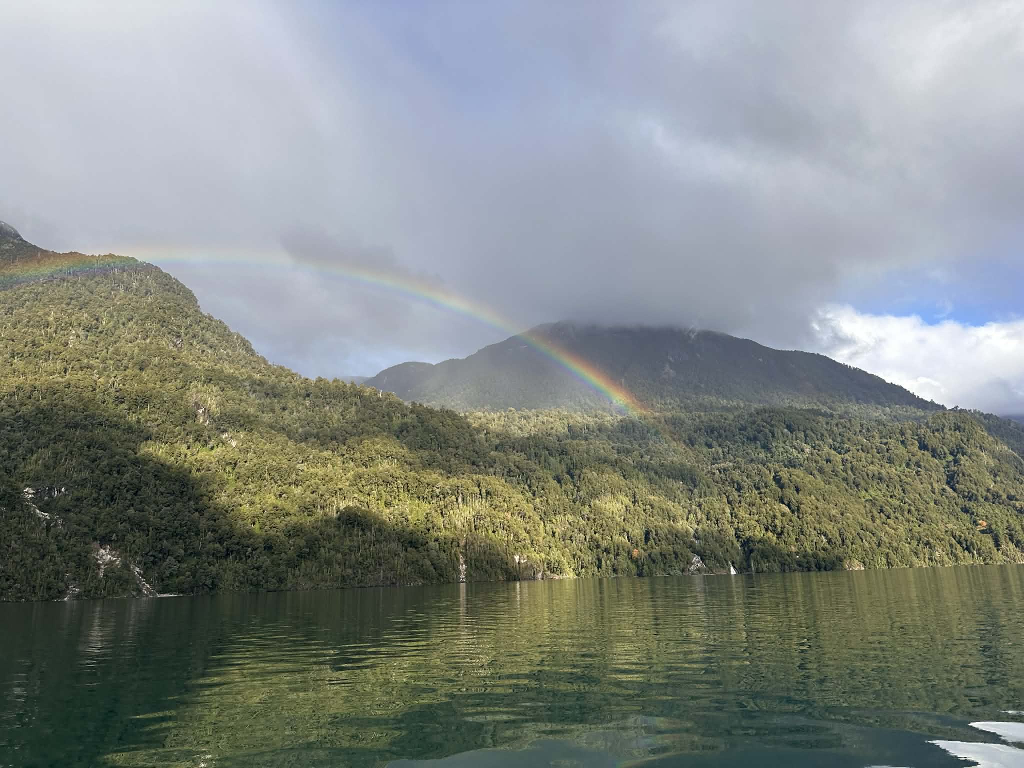 Arcoíris durante el Viaje por el Cruce Andino desde Bariloche a Puerto Varas